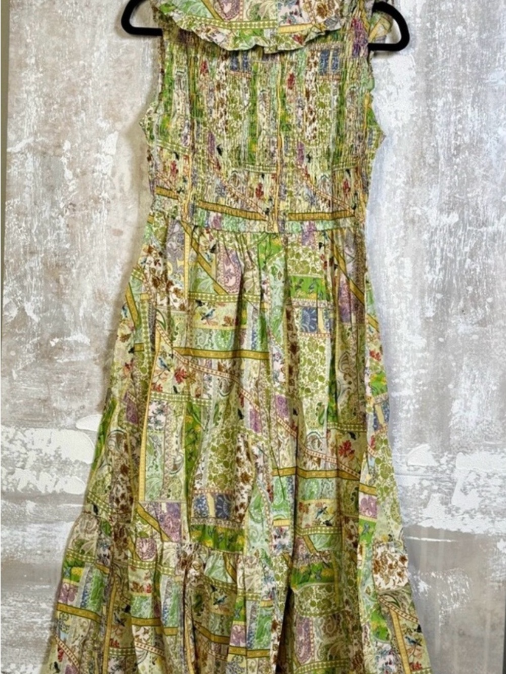 Boho Patchwork Ruffle Maxi Dress - Picture 5 of 6